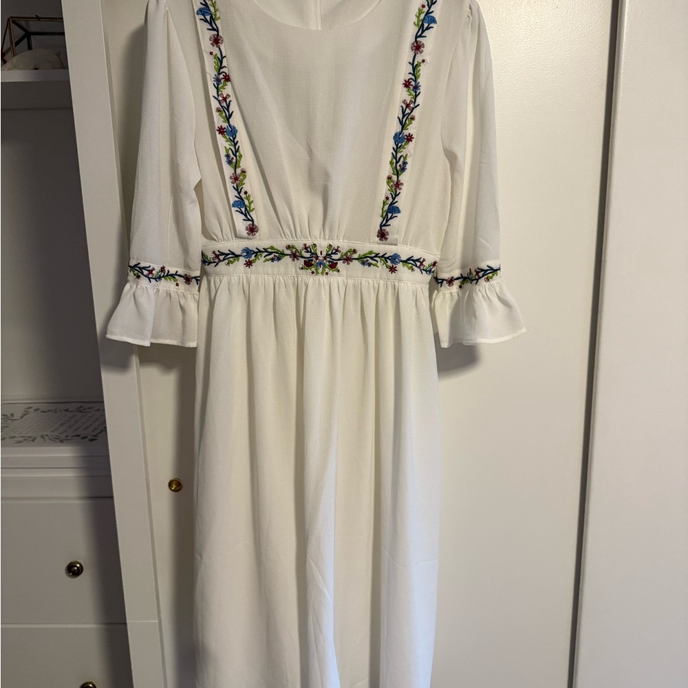Boohoo Cream Textured Dress